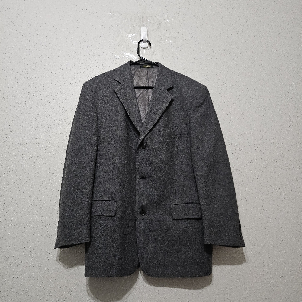 Andrew Fezza Wool Cashmere Gray Blazer Sport  Coat Men's Classic 3 Button 40L